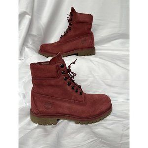 Timberland‎ Women 6 in Premium Waterproof Red Pomegranate  Suede Boots 11…